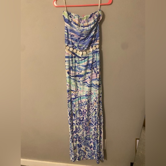 Lily Pulitzer long strapless dress - Picture 2 of 3